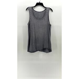 B2 Women's Blue Striped Scoop-Neck Sleeveless Tank Top SZ M